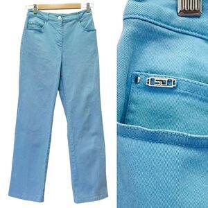 St. John Sport Vintage Y2K Robins Egg Blue High Rise Straight Leg Jeans Size 2